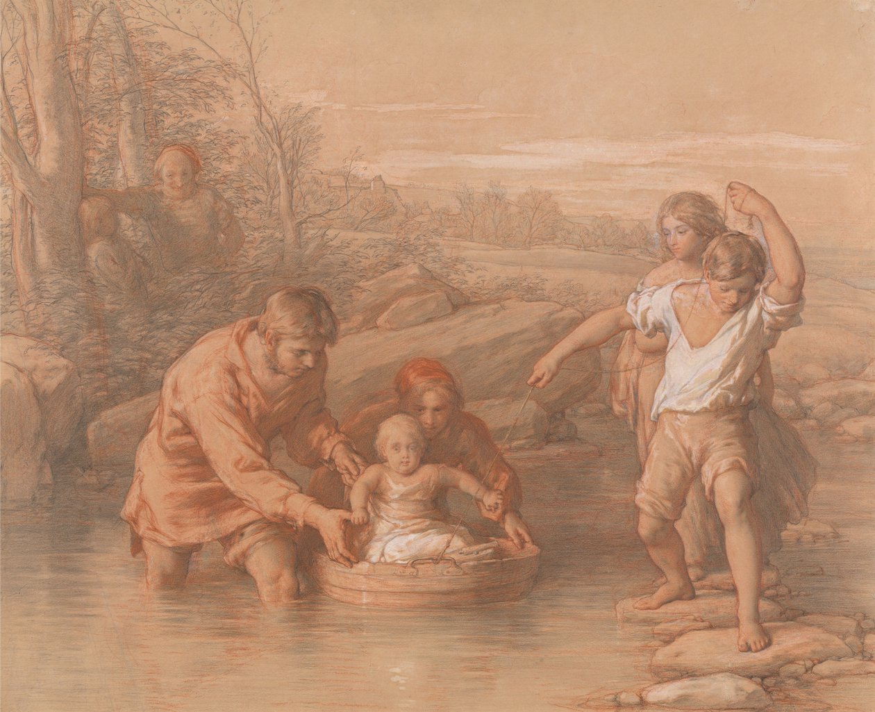 Dibujo para El primer viaje de William Mulready