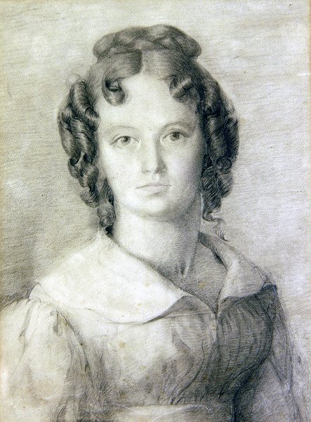 Retrato en busto de Charlotte Rolfe de William Mulready