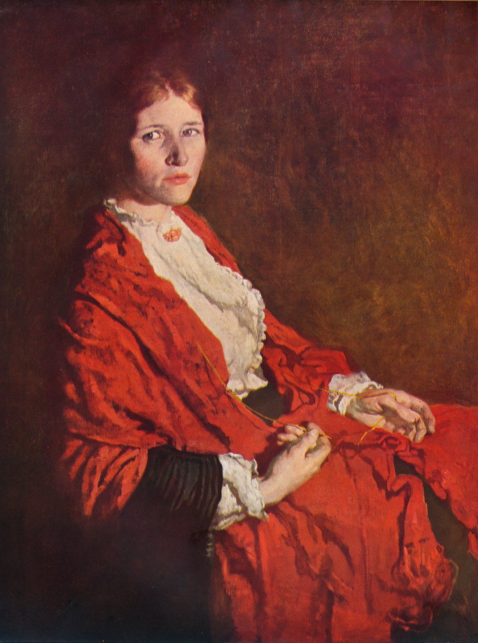 La bufanda roja, 1935 de William Newenham Montague Orpen