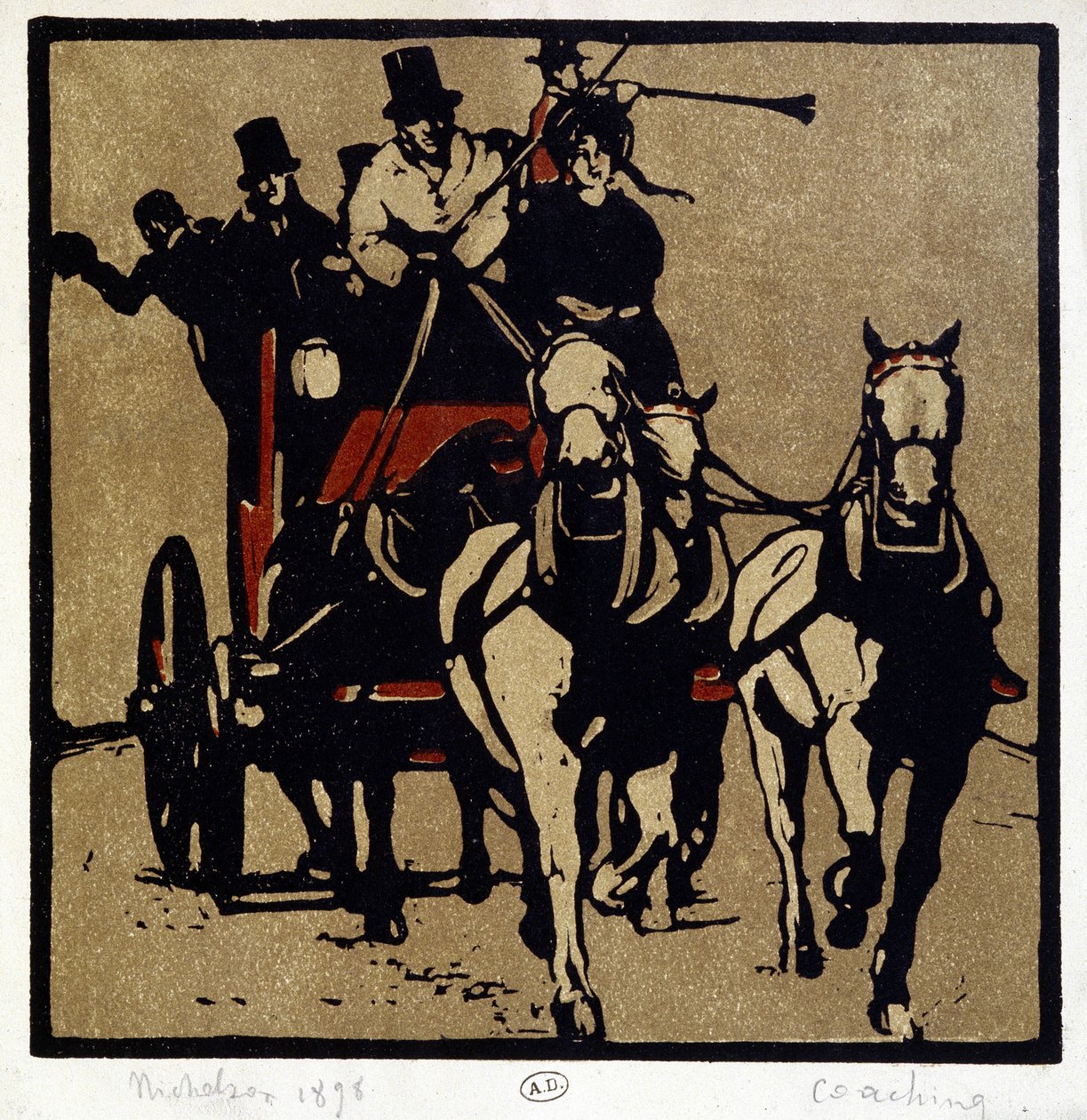 Un carruaje o una diligencia: "Coaching" - por William Nicholson (1872-1949) de William Nicholson