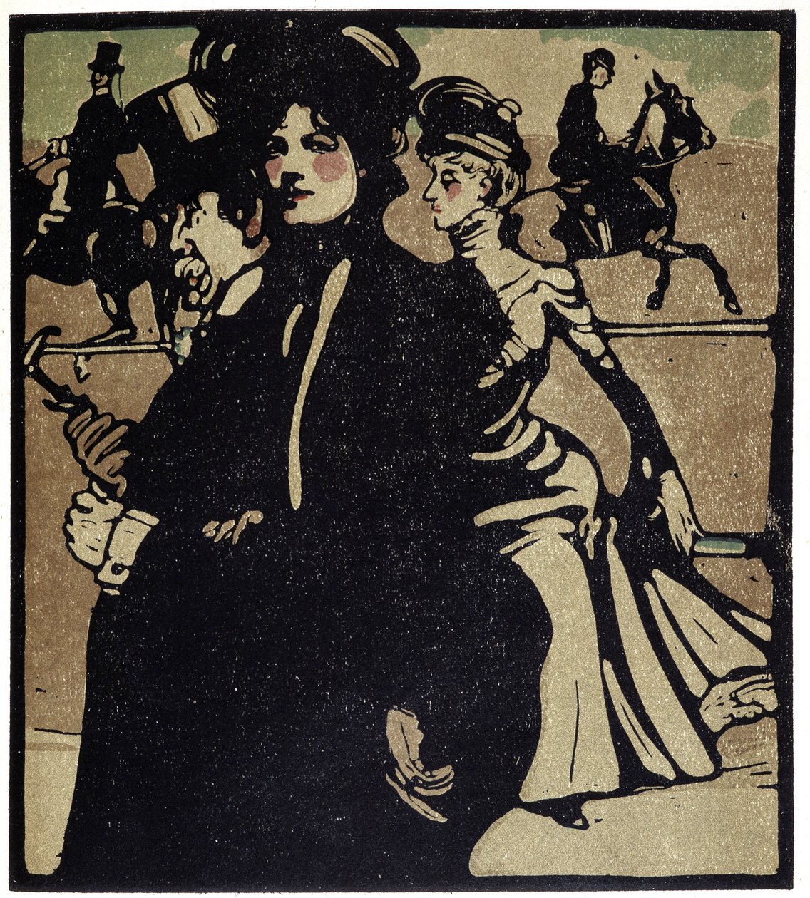 Aristócratas en las carreras, Londres - en "Tipos de Londres", de William Nicholson (1872-1949), ed Floury de William Nicholson