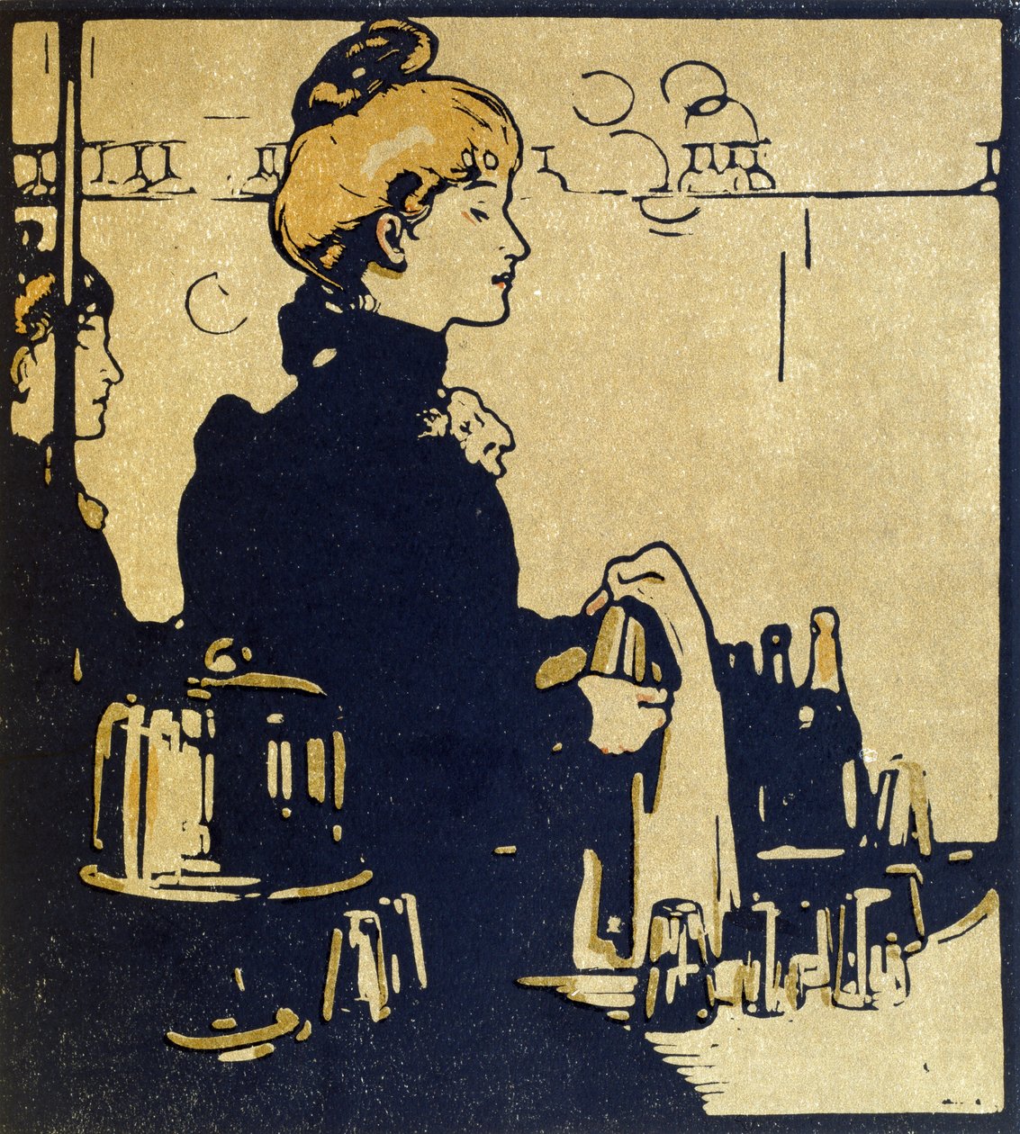 Barmaid, ilustración de "London Types", publicado por William Heinemann de William Nicholson