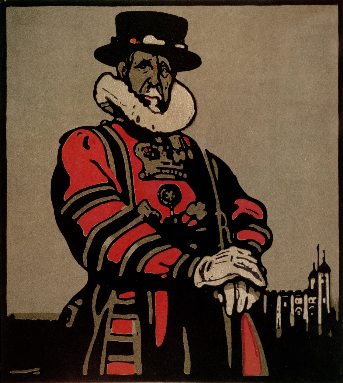 Beefeater de "London Types" publicado por William Heinemann de William Nicholson