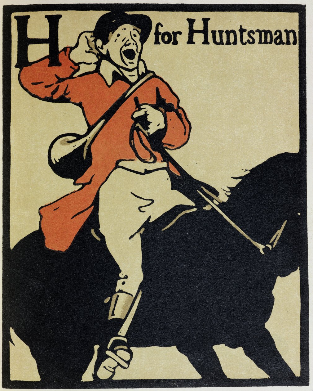 H de Huntsman, ilustración de "An Alphabet", publicado por William Heinemann de William Nicholson