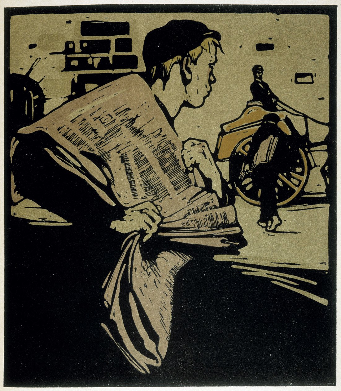 Newspaper Crier, London - en "Types of London", de William Nicholson (1872-1949), ed Floury de William Nicholson