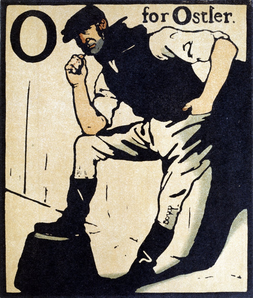 O de Ostler, ilustración de "An Alphabet", publicado por William Heinemann de William Nicholson