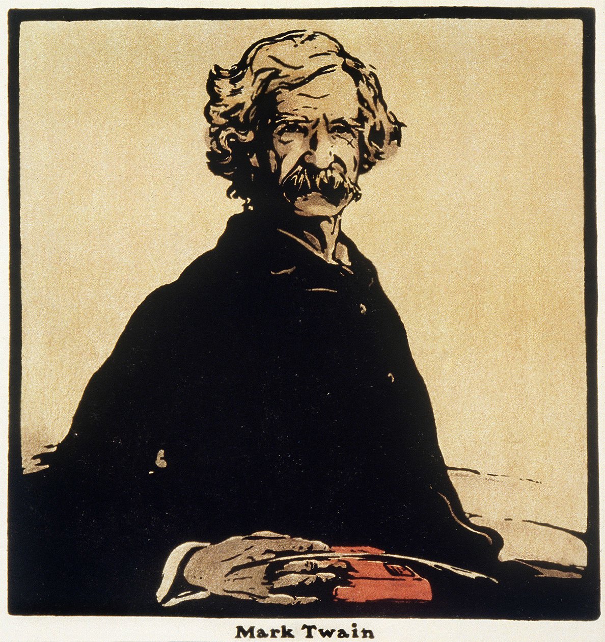 Retrato de Mark Twain (1835-1910) Escritor estadounidense - Dibujo de William Nicholson (1872-1949) de William Nicholson