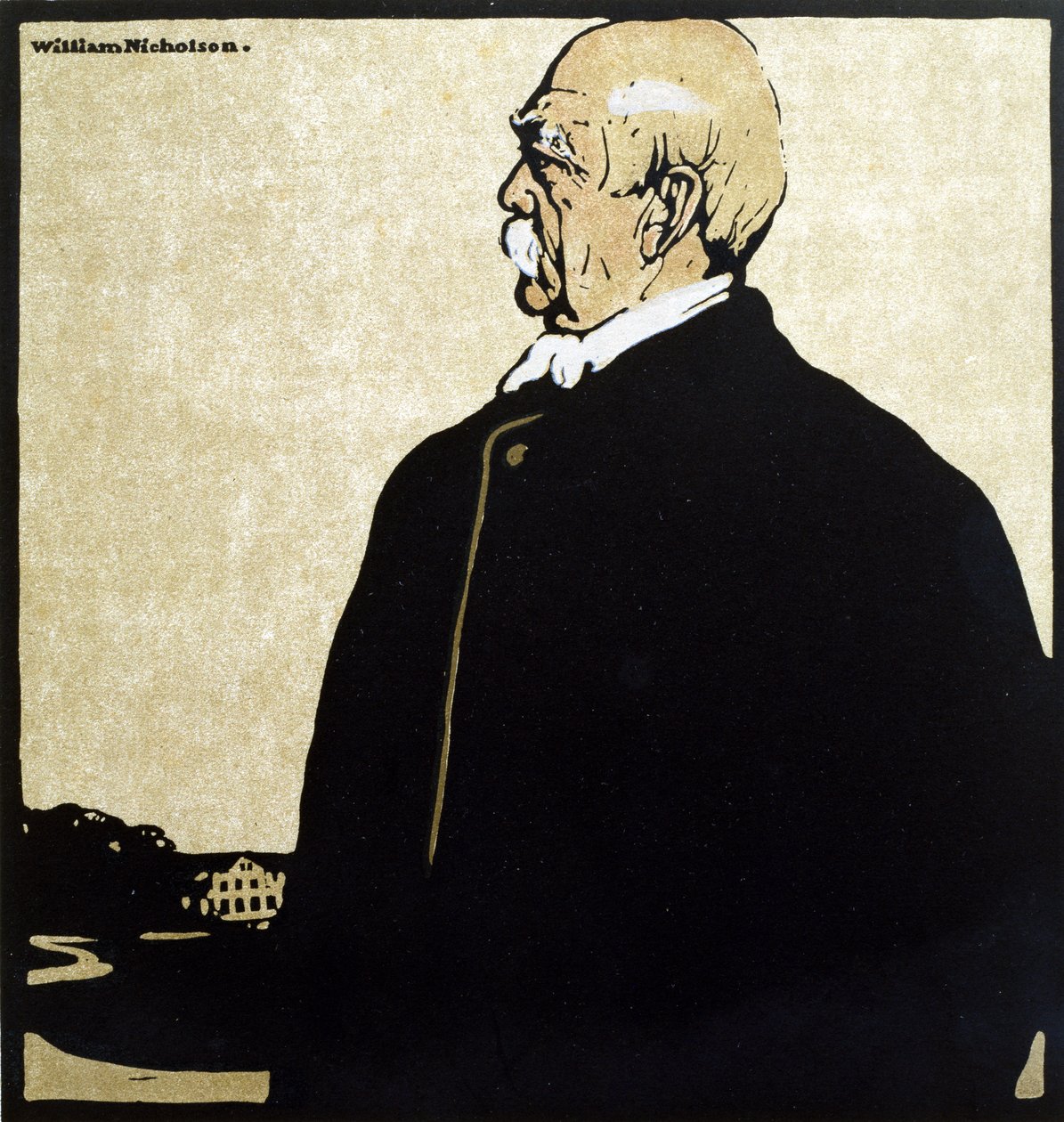 Príncipe Bismarck (1815-98), ilustración de "Doce retratos", publicada en 1899 (xilografía coloreada a mano) de William Nicholson