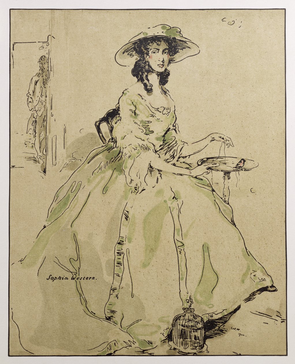 Sophia Western, ilustración de "Characters of Romance", publicada por primera vez en 1900 (litografía en color) de William Nicholson
