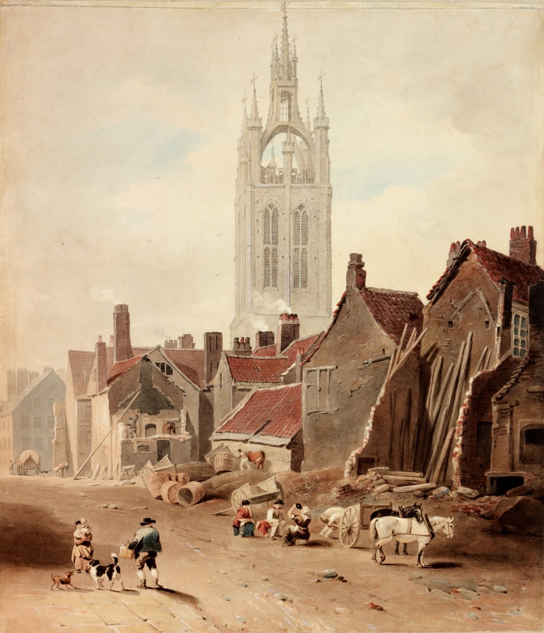La demolición de casas en el sitio de Collingwood Street, Newcastle upon Tyne de William Nicholson