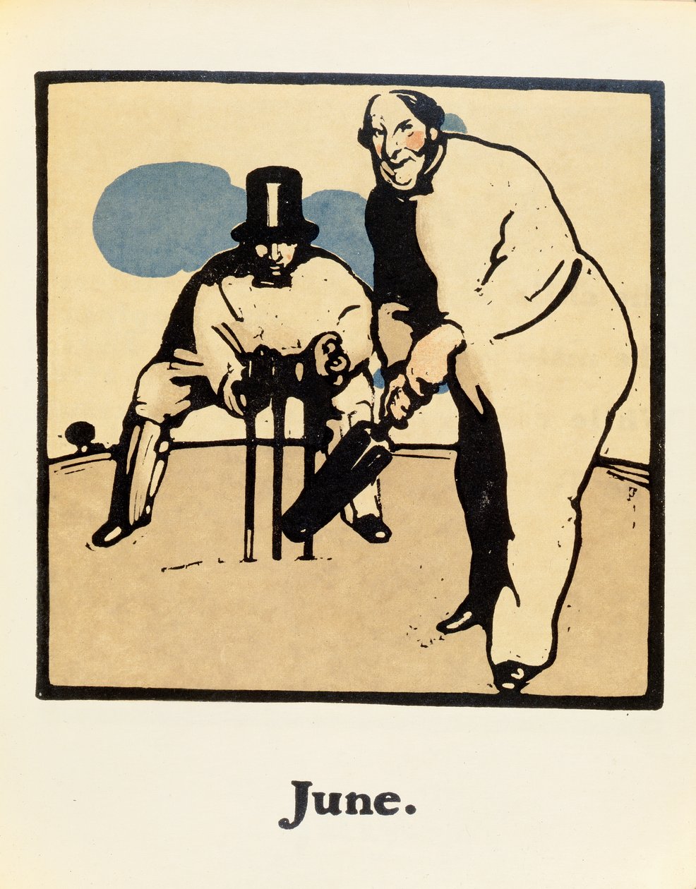 El mes de junio, de "Un almanaque de doce deportes", con palabras de Rudyard Kipling, publicado por primera vez por William Heinemann de William Nicholson
