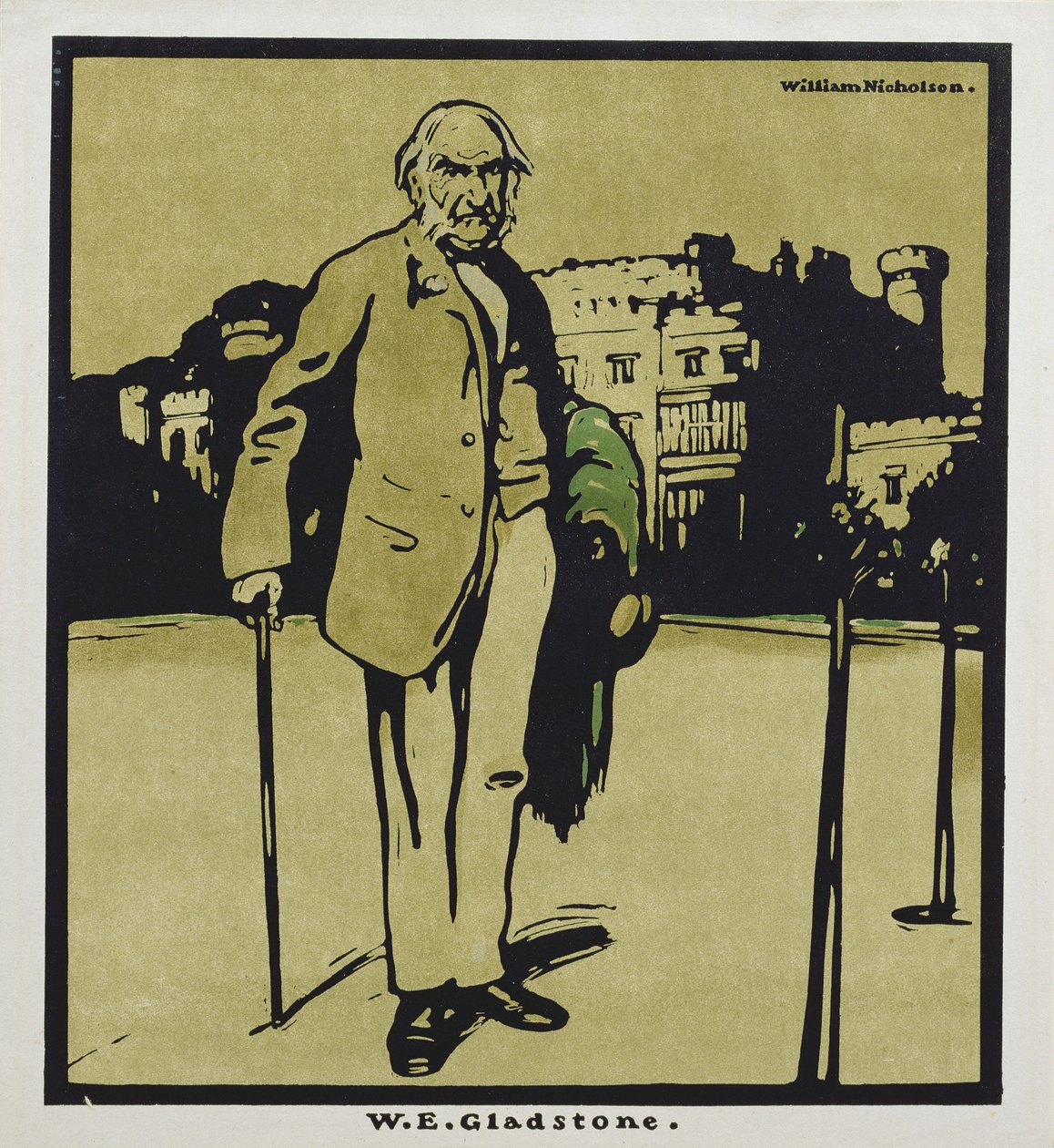 W.E. Gladstone, de "Twelve Portraits", publicado por primera vez por William Heinemann de William Nicholson