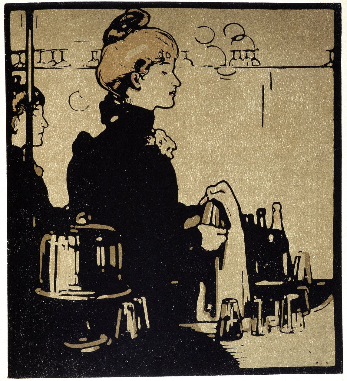 Joven camarera, Londres - en "Tipos de Londres", de William Nicholson (1872-1949), ed Floury de William Nicholson