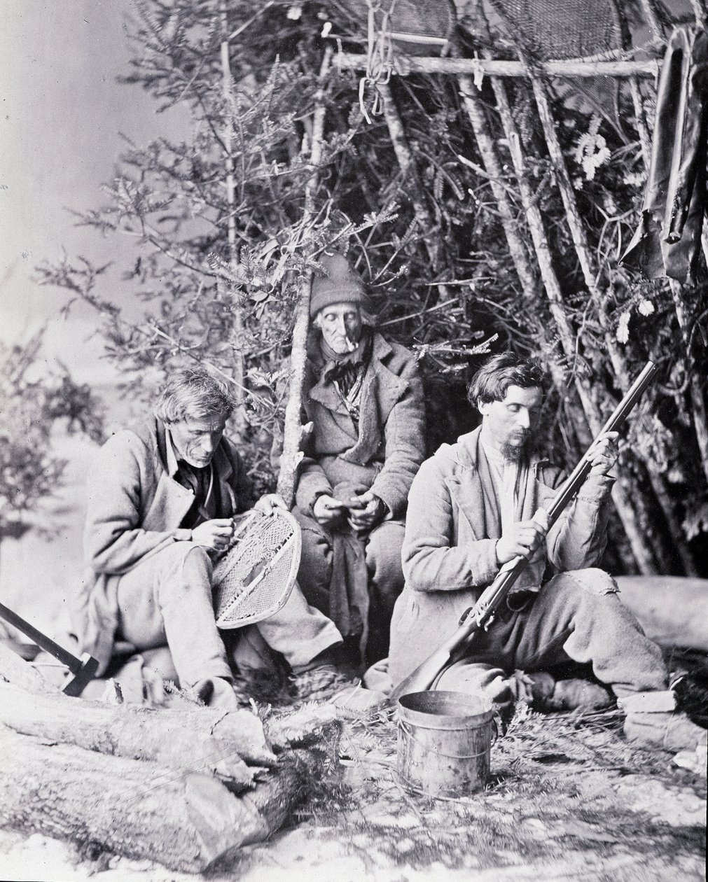 Vida del trampero en Canadá, foto de Nottman, circa 1890 de William Notman