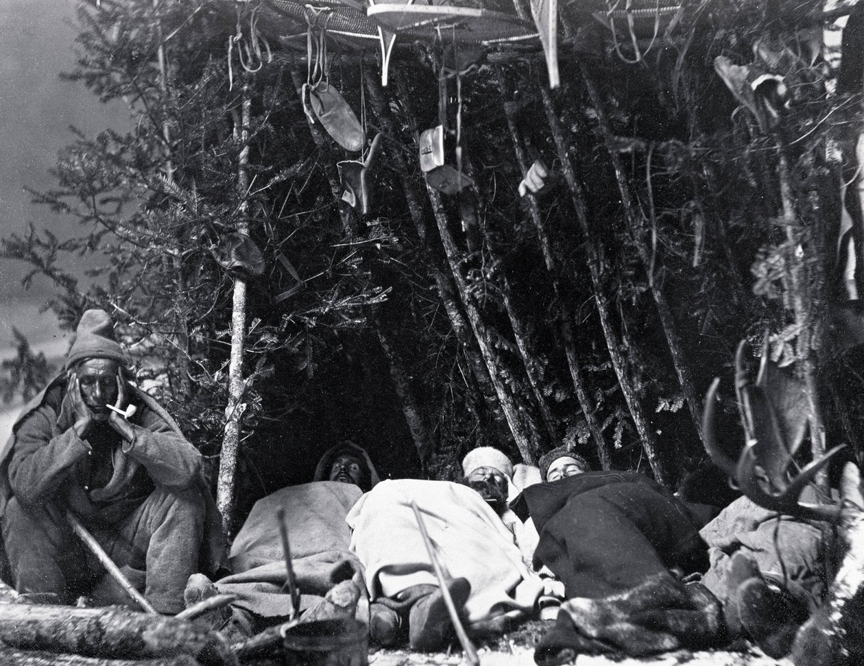 Vida del trampero en Canadá, foto de Nottman, circa 1890 de William Notman