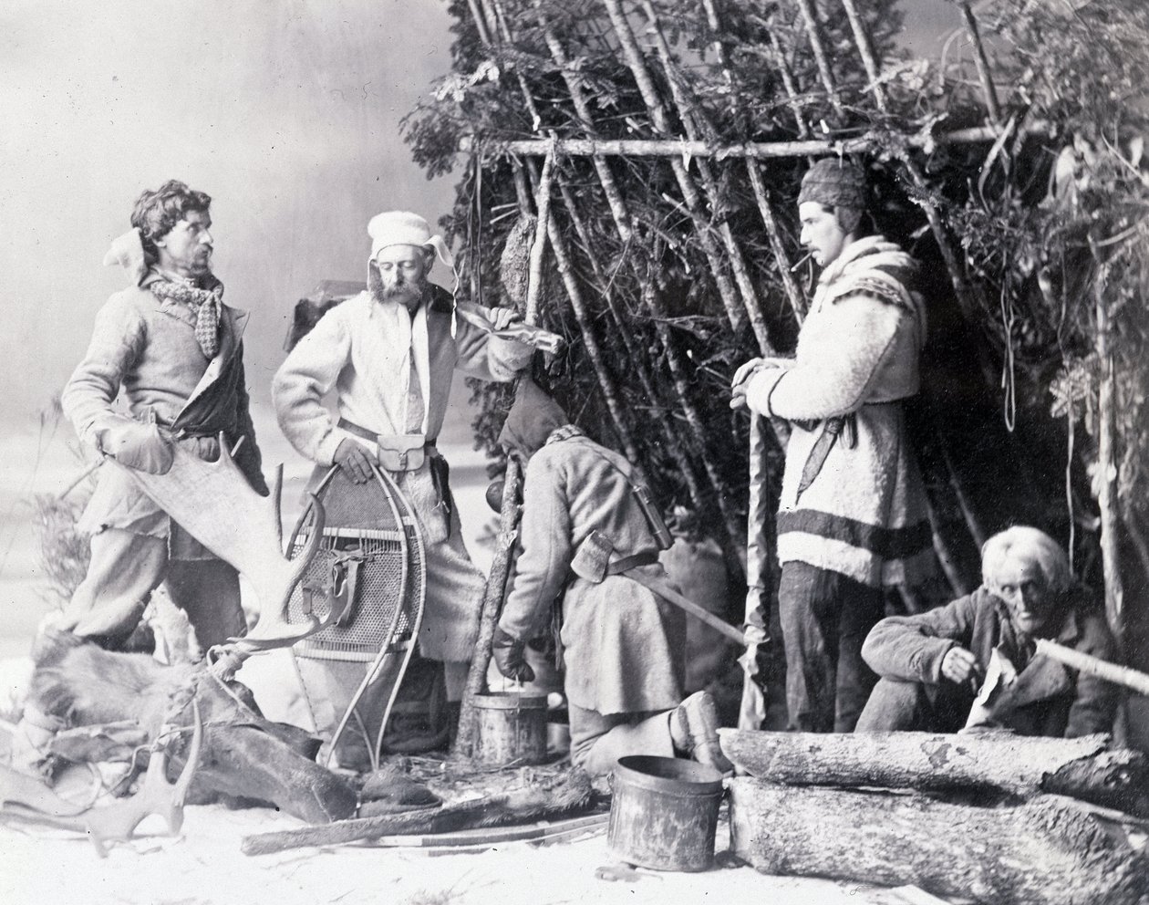 Vida del trampero en Canadá, foto de Nottman, circa 1890 de William Notman