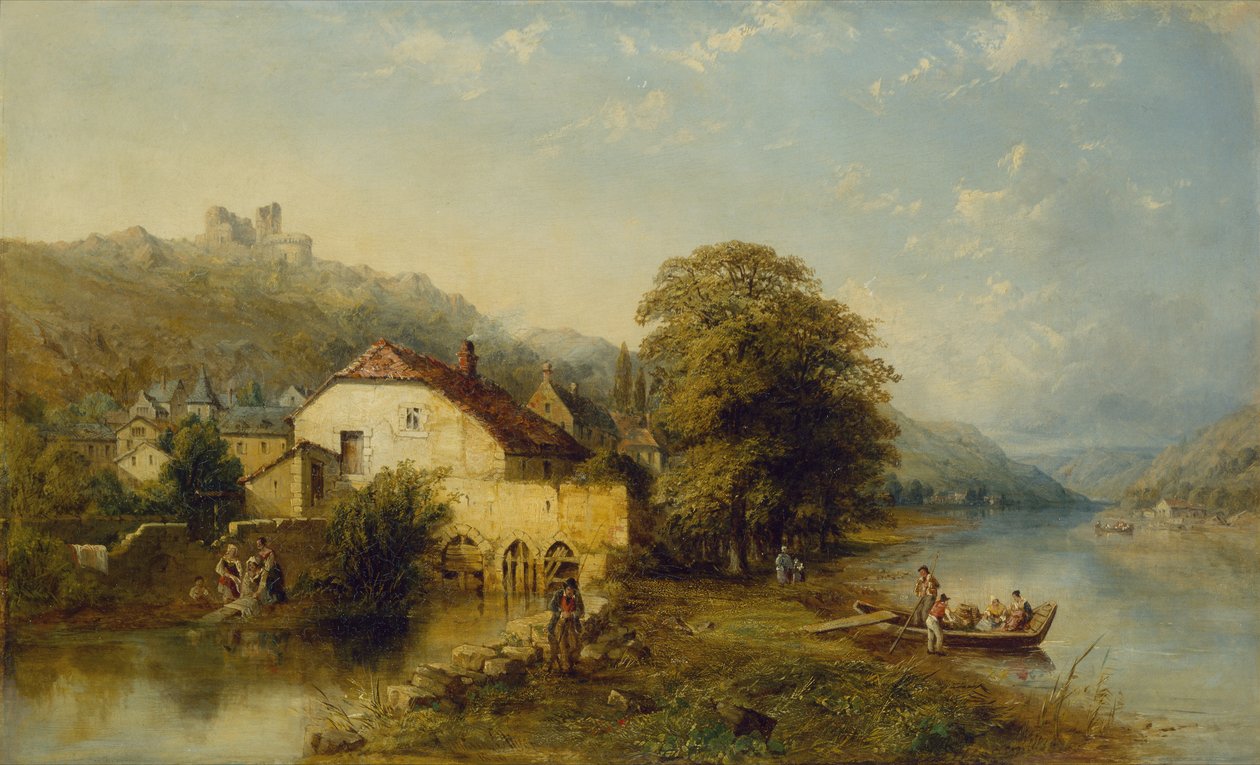 Vista en el Río Inn cerca de Swartz, Tirol de William Oliver