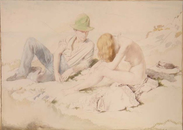 El dibujante y su modelo de William Orpen
