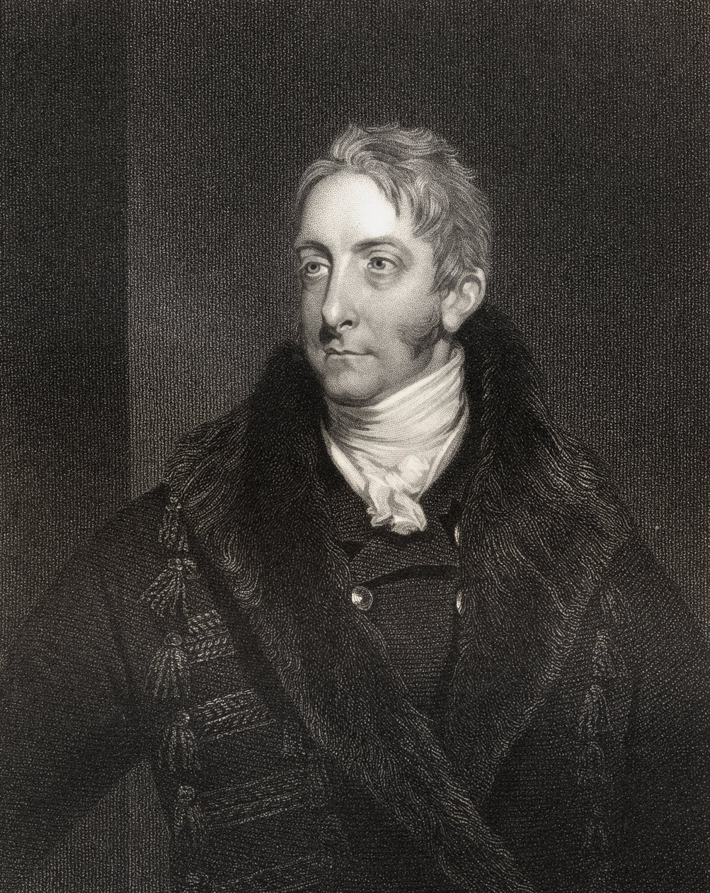 Cropley Ashley Cooper, 6º Conde de Shaftesbury, grabado por W. Holl (1807-71), de 