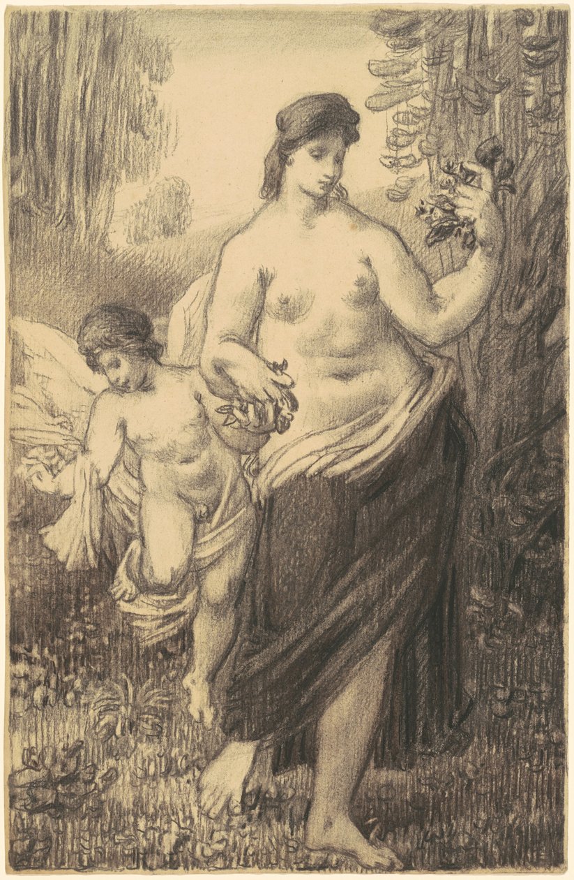 Desnudo Caminando con Cupido de William P. Babcock