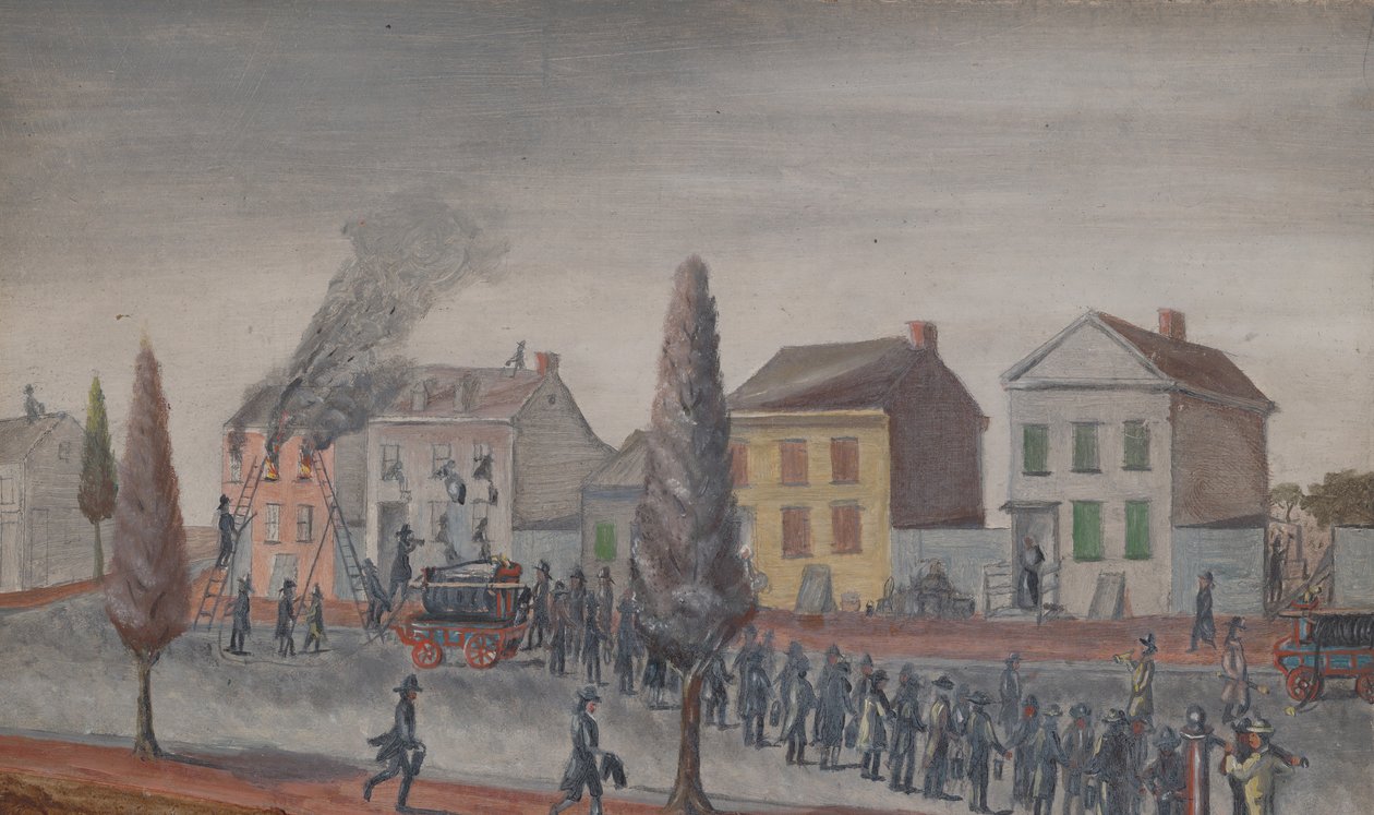 Luchando contra un incendio, 1870s de William P. Chappel