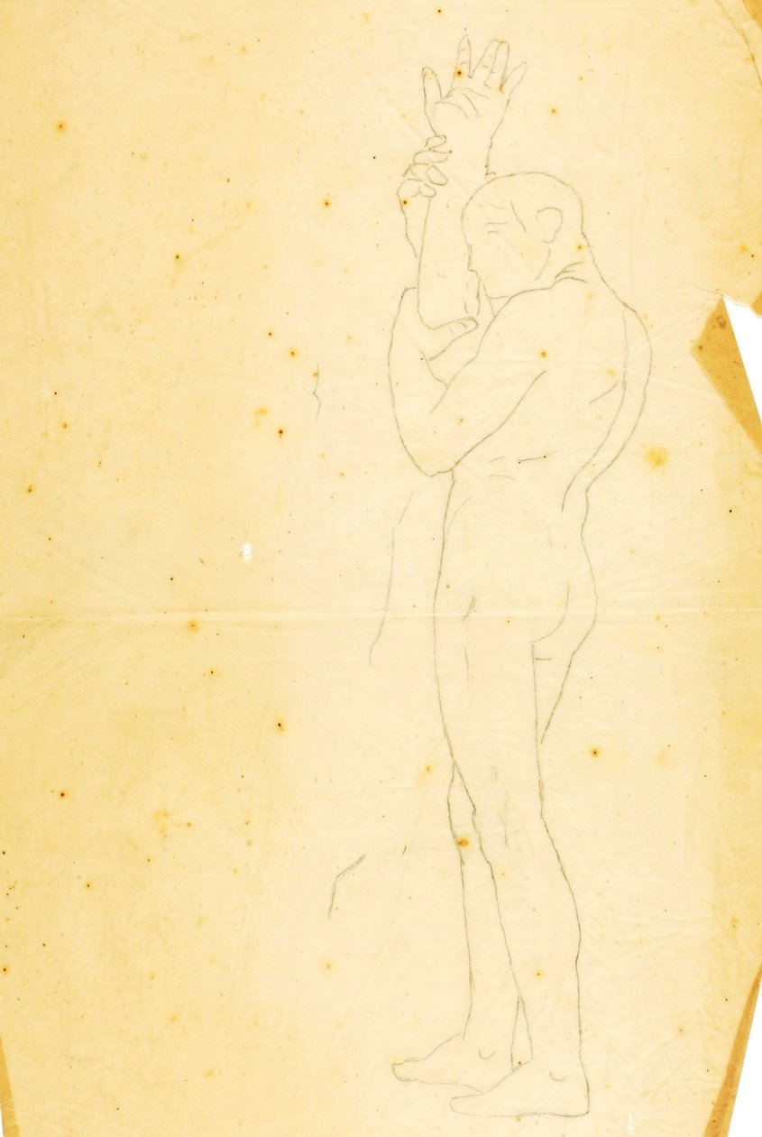 Moisés, Aarón y Hur en el monte Horeb (estudio - figura de la derecha) de William Page