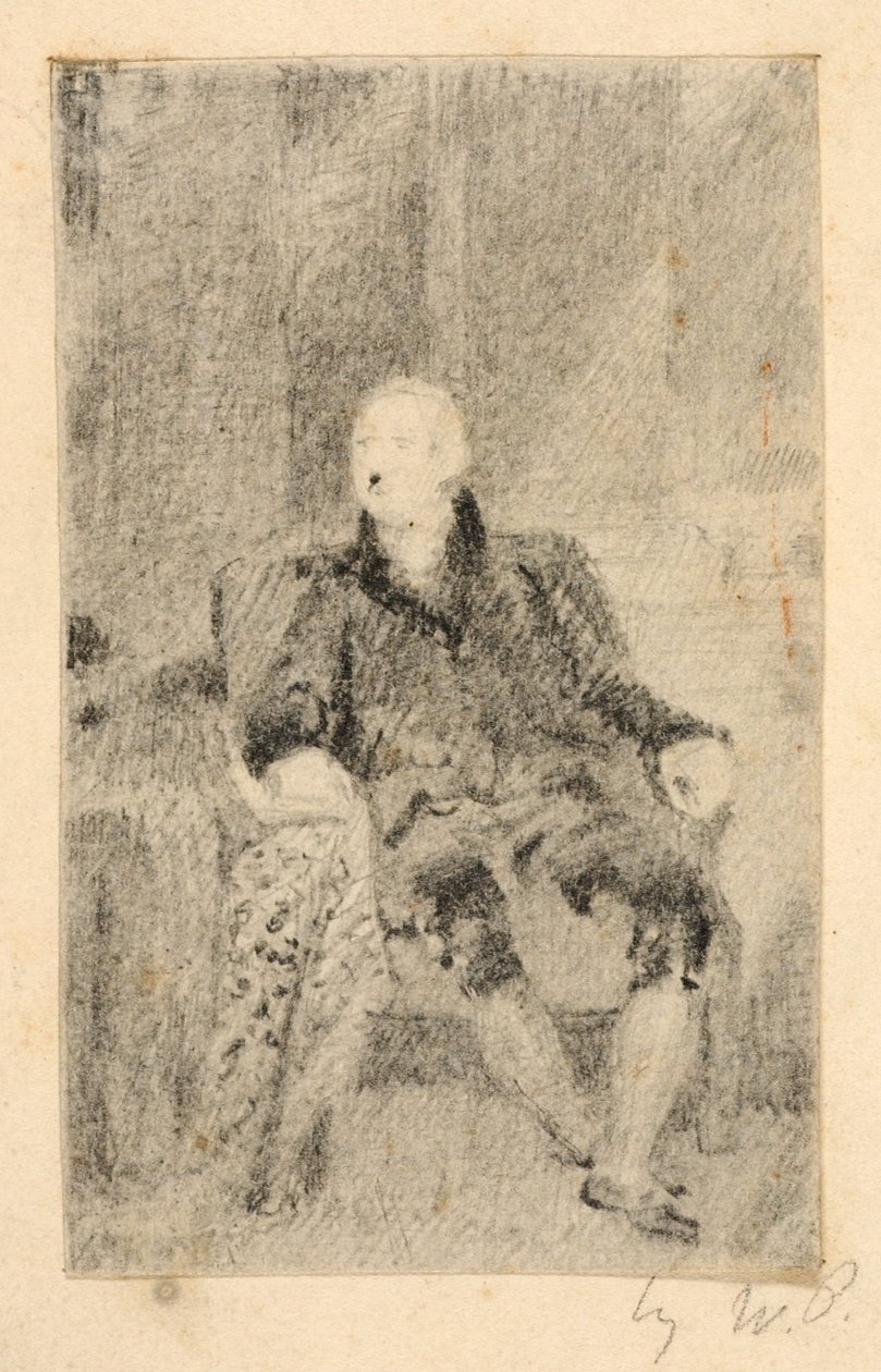 Hombre sentado vestido del siglo XVIII de William Page