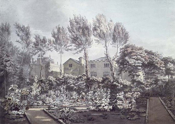 El jardín en Strawberry Hill, c.1780 de William Pars