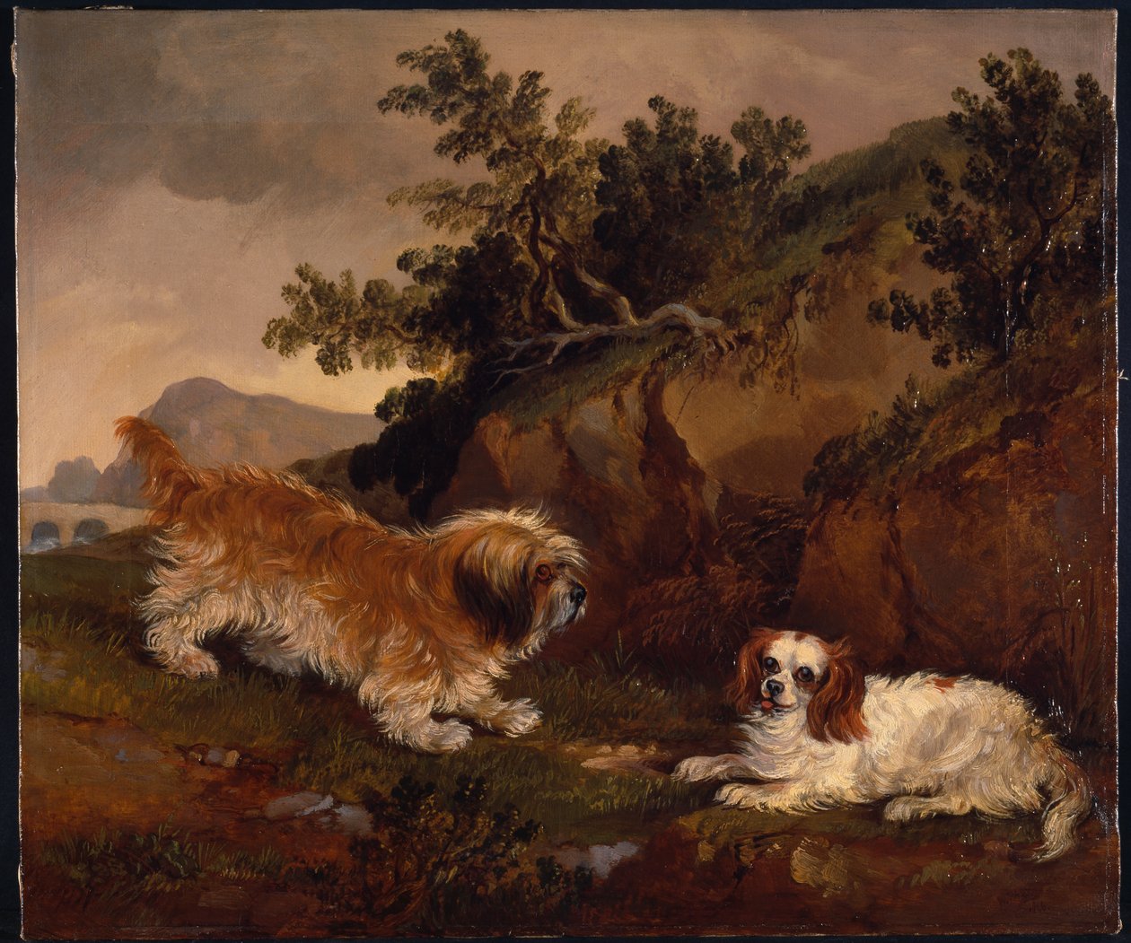 Paisaje con spaniel y terrier de William Pascoe
