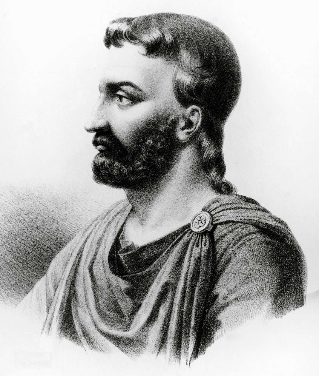 Retrato de Aulus Cornelius Celsus (25 a.C.-50 d.C.), escritor latino, enciclopedista y médico romano, grabado del siglo XIX de Nicolas Toussaint Charlet