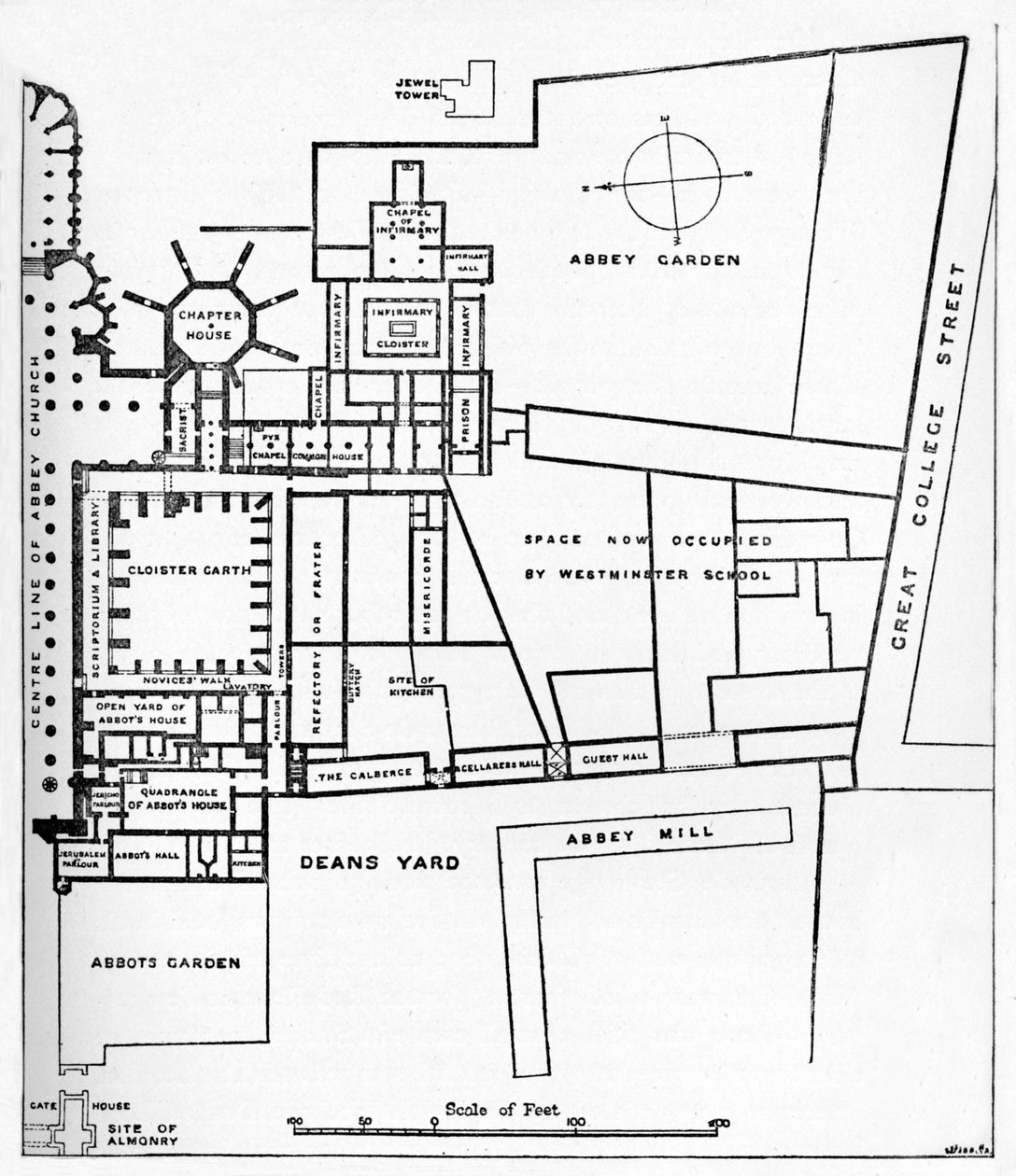 Plano de la Abadía Benedictina de Westminster, c1897 de William Patten