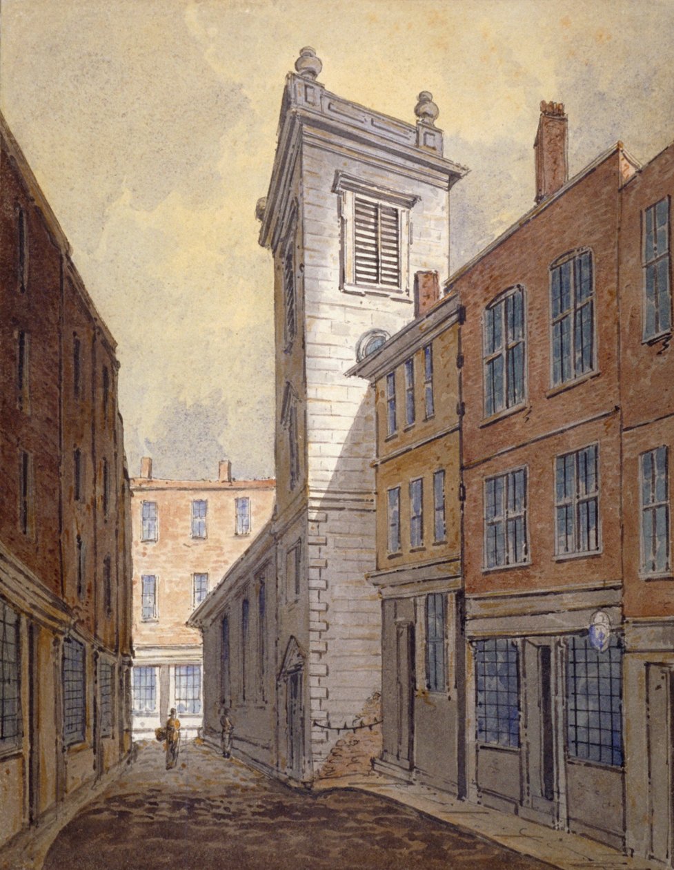 Iglesia de San Jorge Botolph Lane desde George Lane, Ciudad de Londres de William Pearson