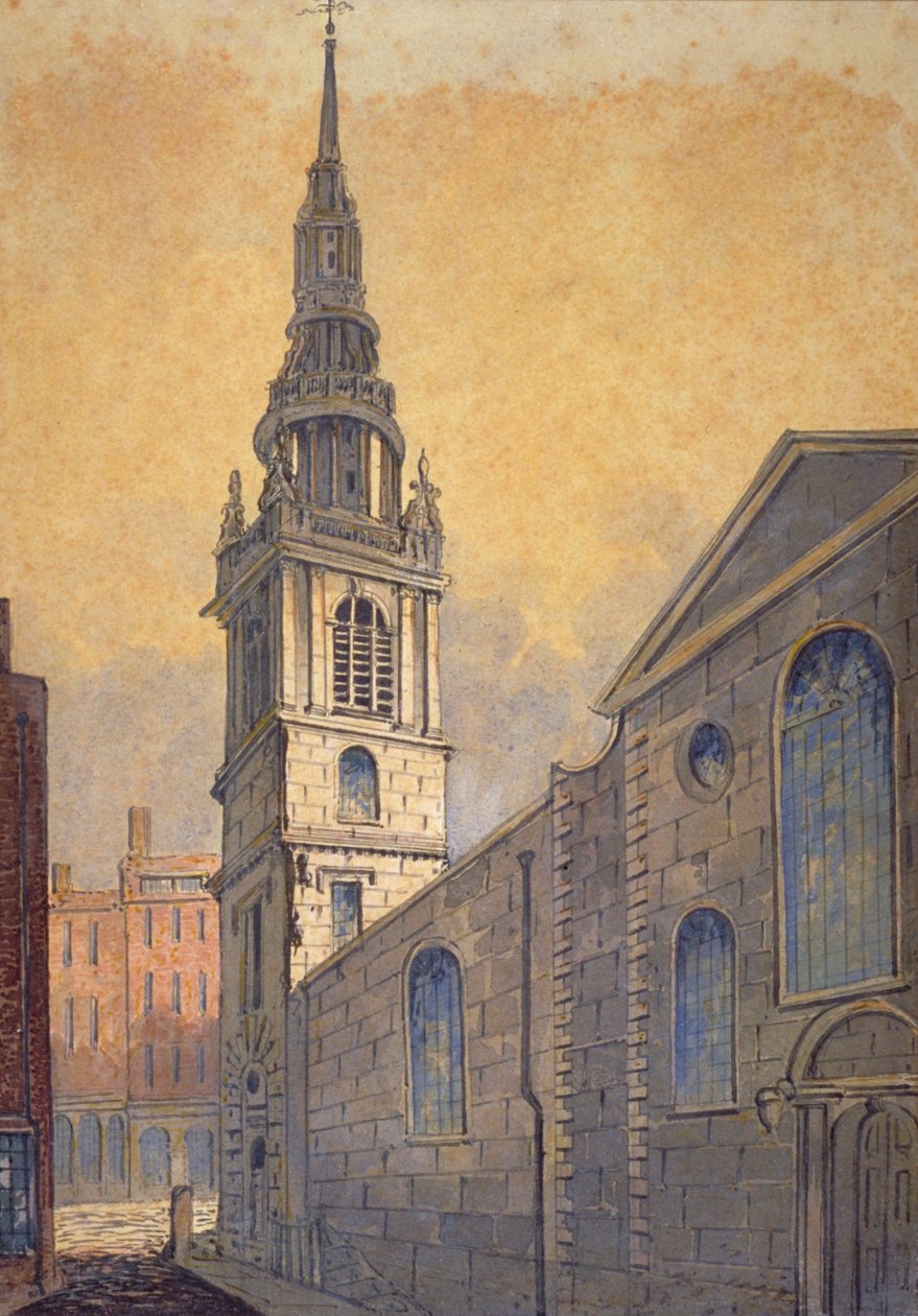 Iglesia de St Mary le Bow desde Bow Churchyard, Ciudad de Londres, c. 1815 de William Pearson