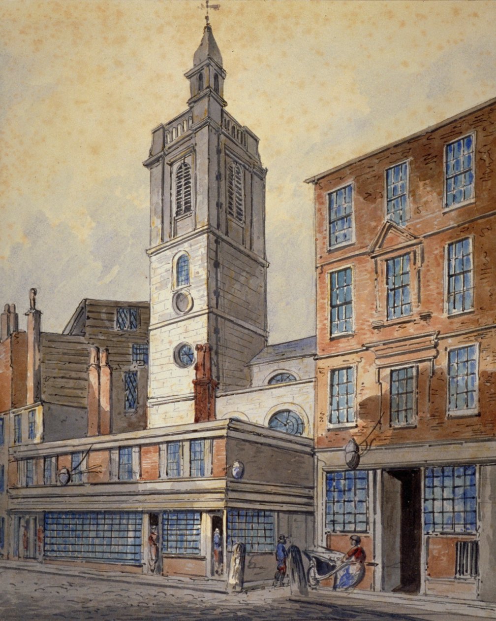 Vista de St Dionis Backchurch, Ciudad de Londres de William Pearson