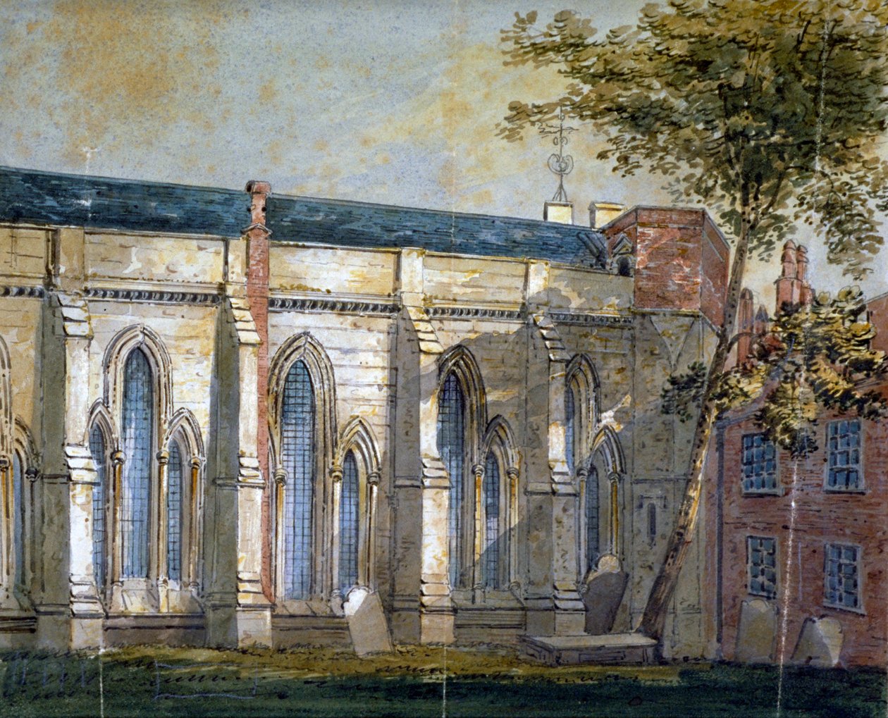 Vista de la Iglesia del Templo, Londres, c. 1810 de William Pearson