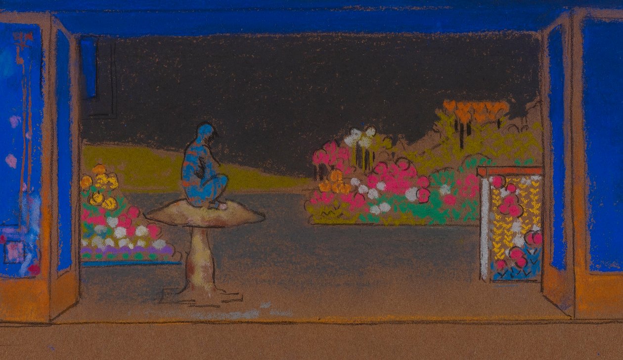Jardín de flores (escenografía de Alicia en el País de las Maravillas, 1915) de William Penhallow Henderson