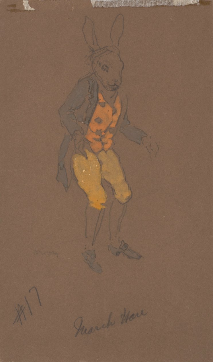 Liebre de marzo (diseño de vestuario de Alicia en el País de las Maravillas, 1915) de William Penhallow Henderson