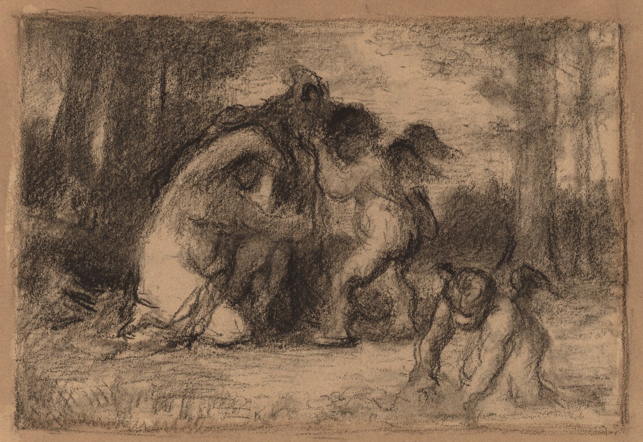 Paisaje Boscoso con Putti Ayudando a una Mujer a Desvestirse de William Perkins Babcock