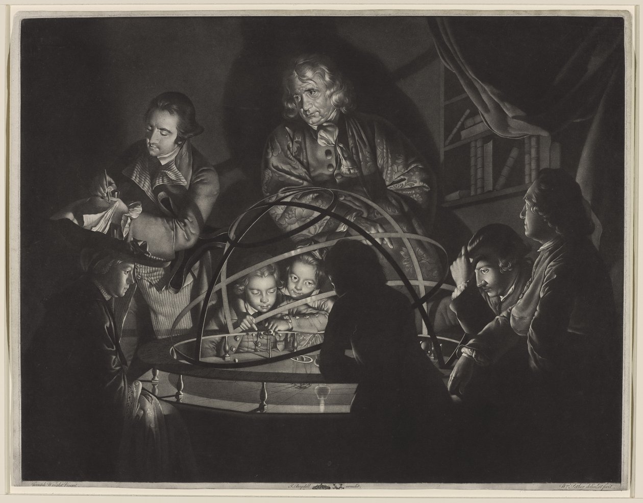 Un filósofo dando una conferencia en el planetario, después de Joseph Wright de Derby (1734-97) de William Pether