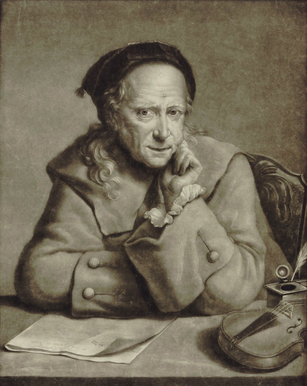 Retrato del violinista y compositor Carlo Tessarini 1690-1766, ca 1760 de William Pether