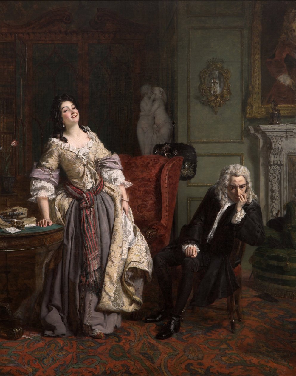 Alexander Pope declaró su amor a Lady Mary Wortley Montagu, 1852 de William Powell Frith