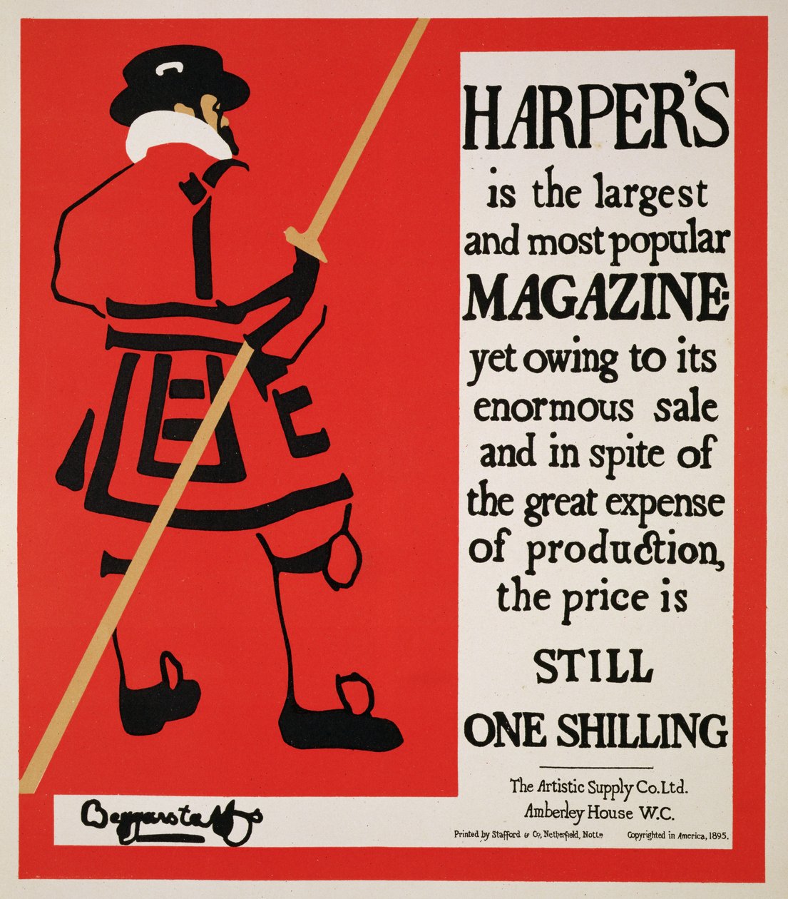 Reproducción de un cartel publicitario de la revista Harper