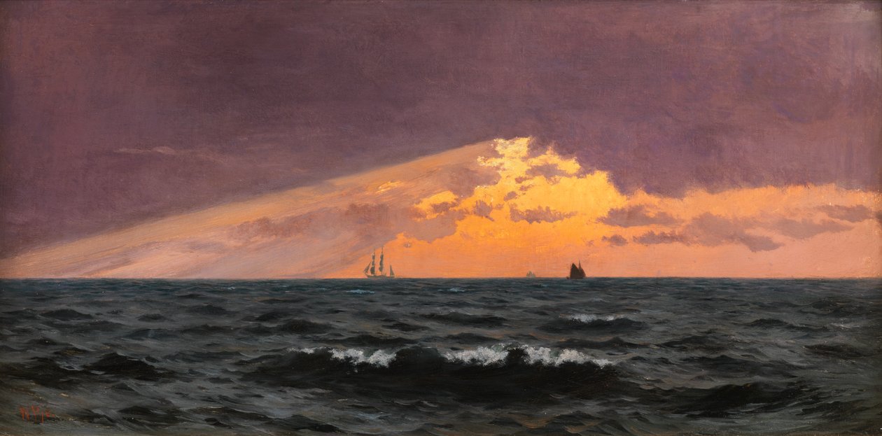 Antes del atardecer, tormenta en camino de William Pye