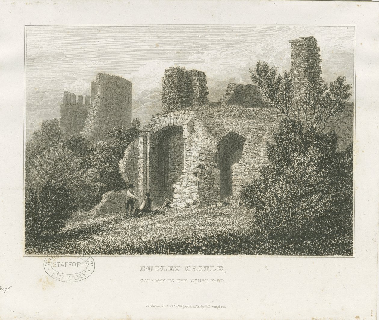 Castillo de Dudley - La Torre del Homenaje: grabado, nd [c1831] de William Radclyffe