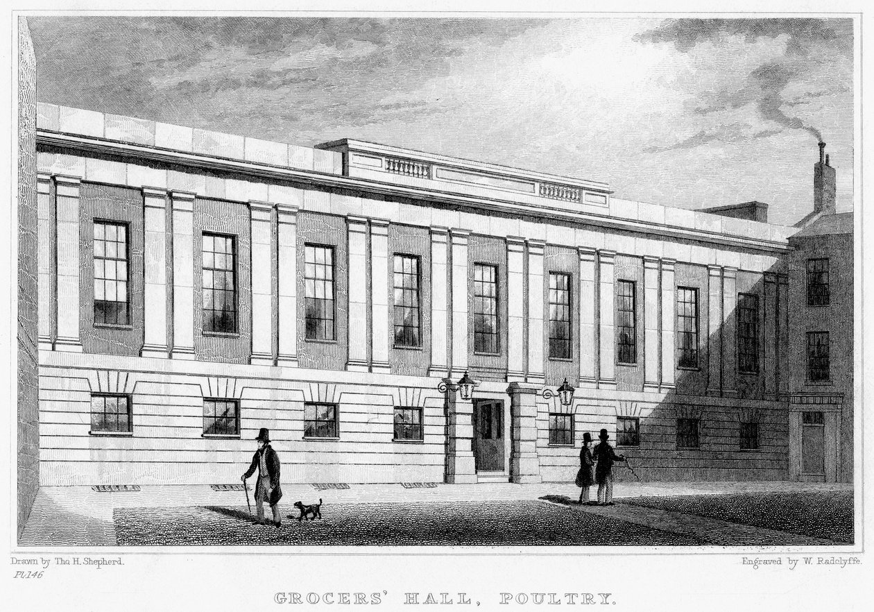 Grocers Hall, Poultry, Ciudad de Londres, siglo XIX de William Radclyffe