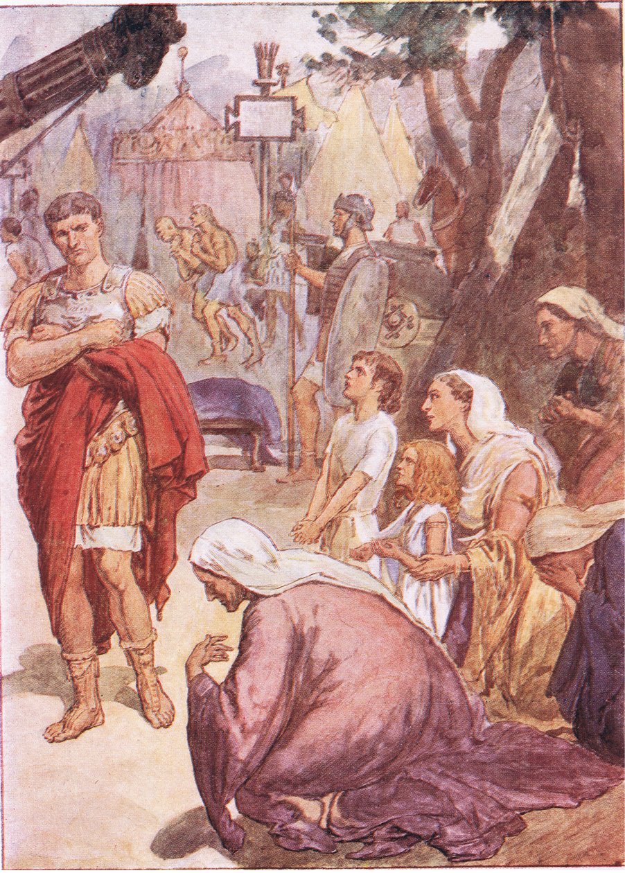 Coriolano y las matronas de Roma, de Vidas de Plutarco publicado por T C & E C Jack Ltd de William Rainey