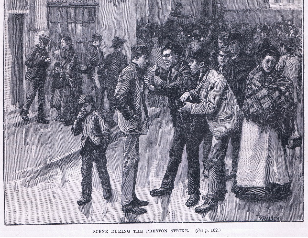 Escena durante la huelga de Preston 1856 d.C. de William Rainey