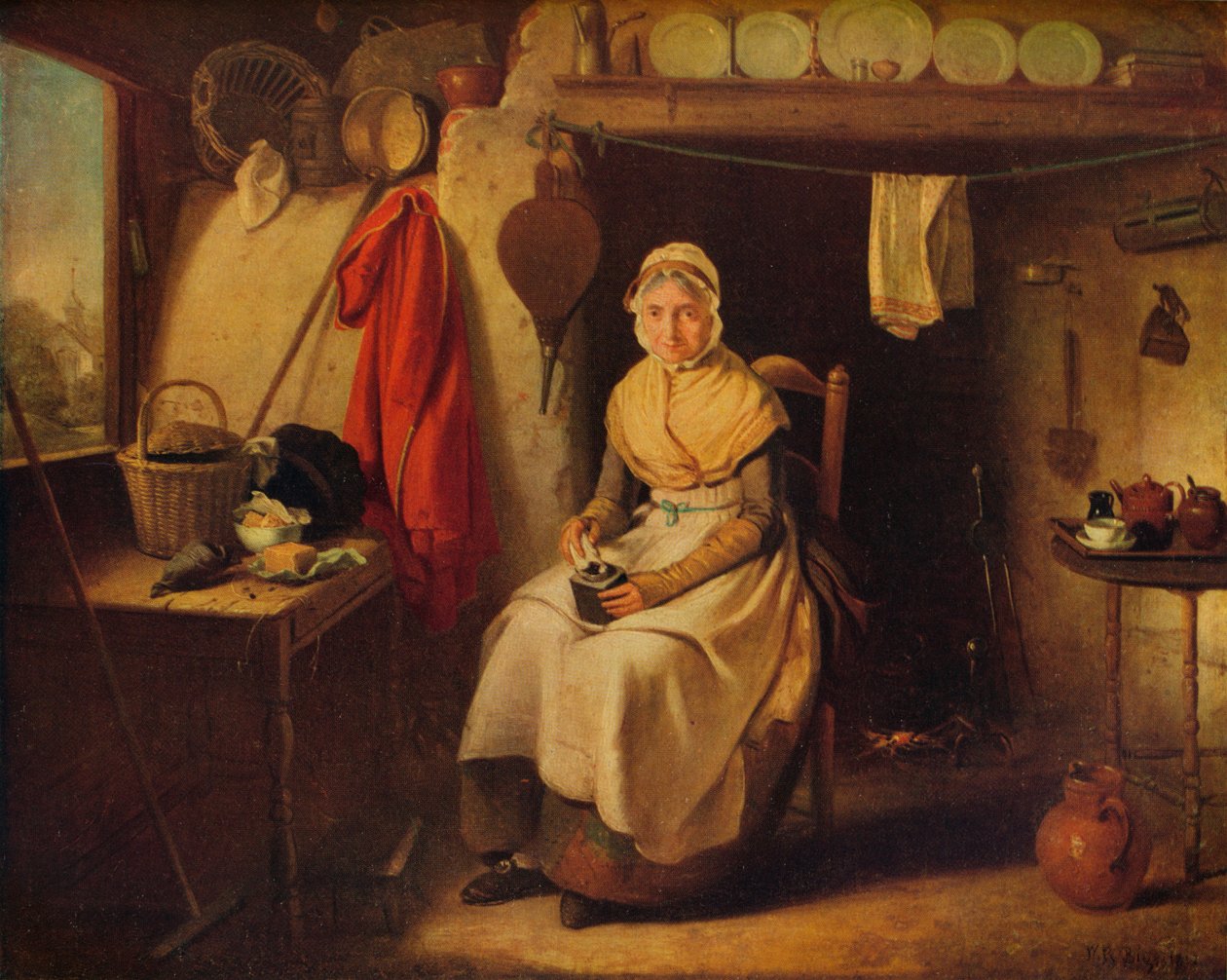 Interior de cabaña, en Lexden, Essex, 1802 de William Redmore Bigg
