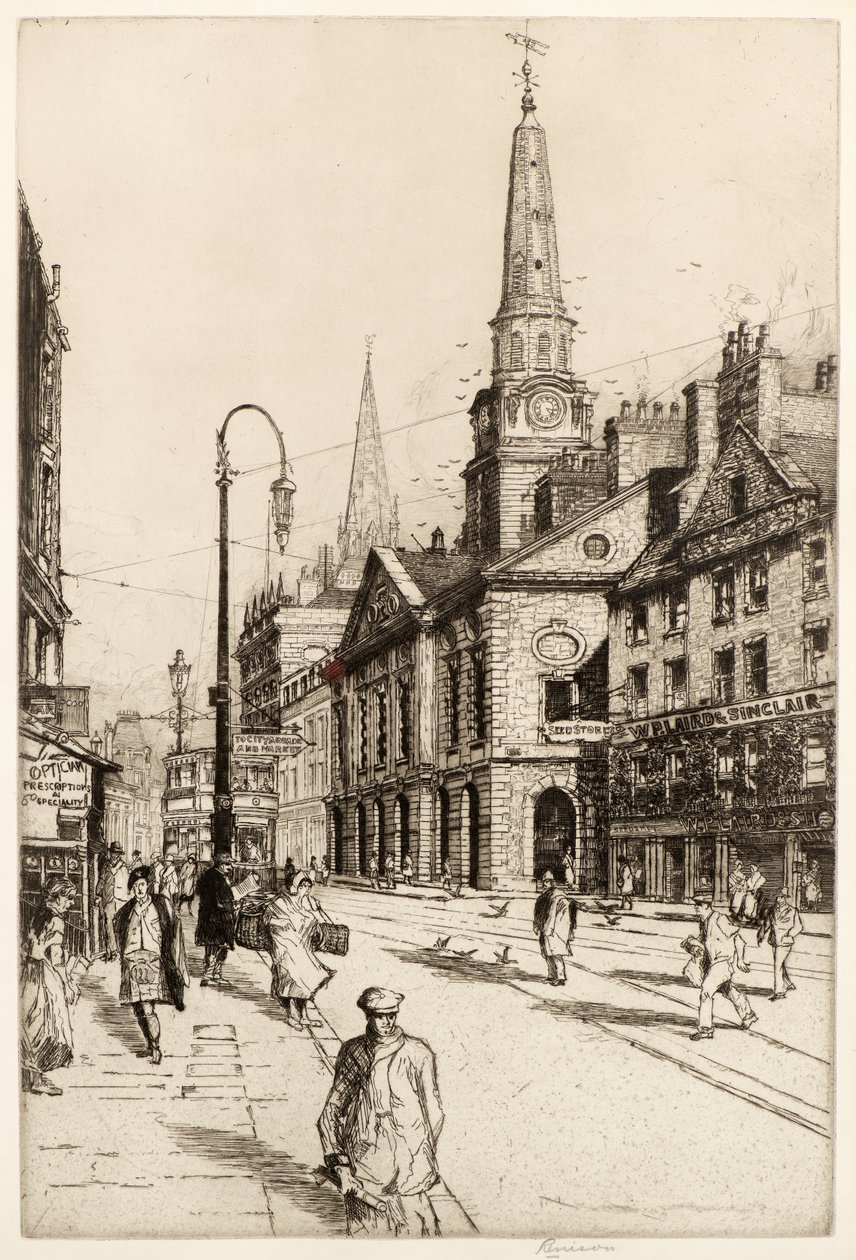 The Old Town House, Dundee, c.1930 (grabado) de William Renison
