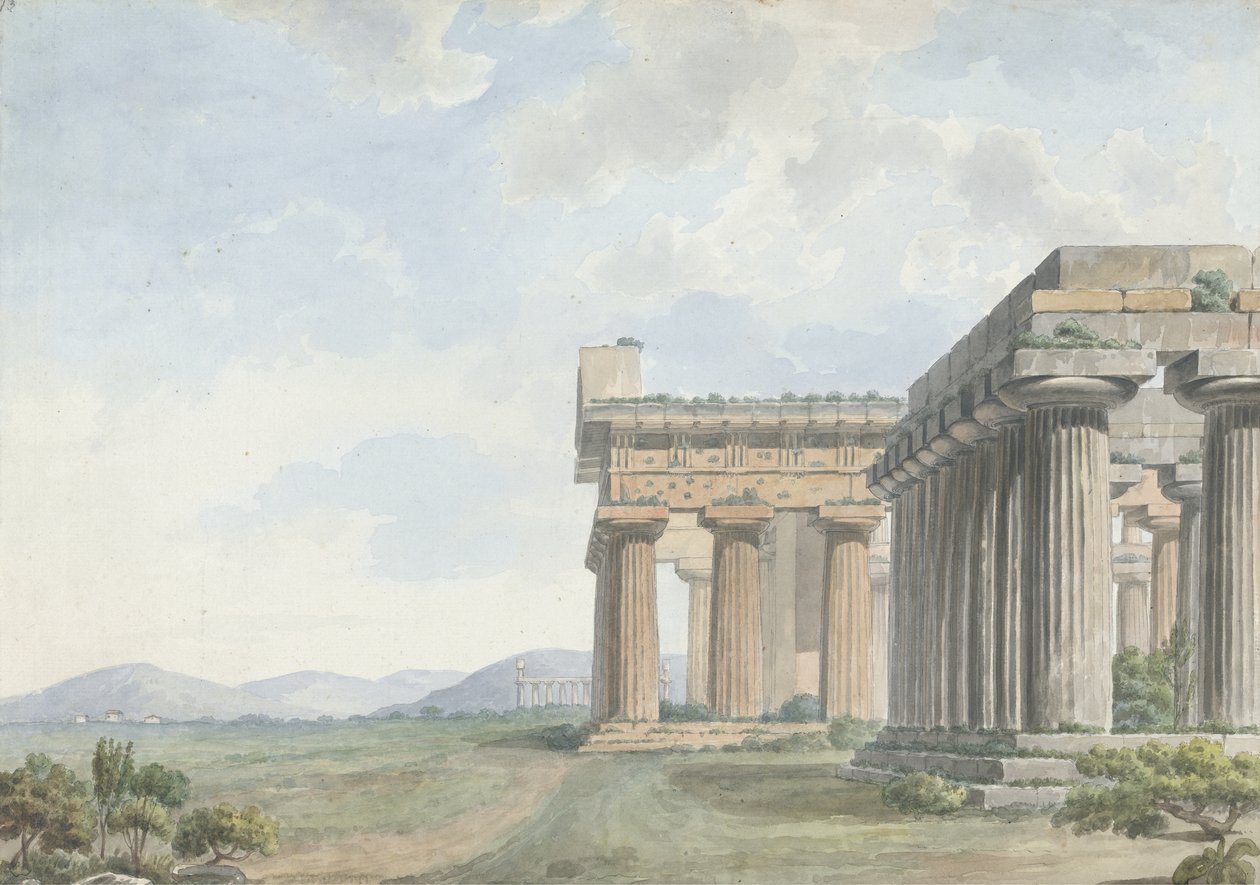 Vistas en el Levante: Ruinas del Templo en Paestum, c.1785 de William Reveley
